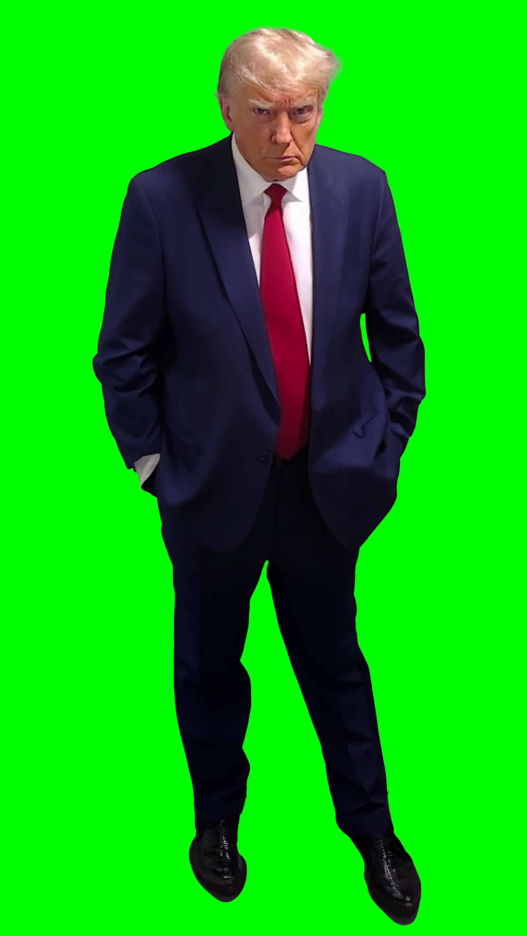 Donald Trump mugshot (Transparent PNG) (Green Screen)