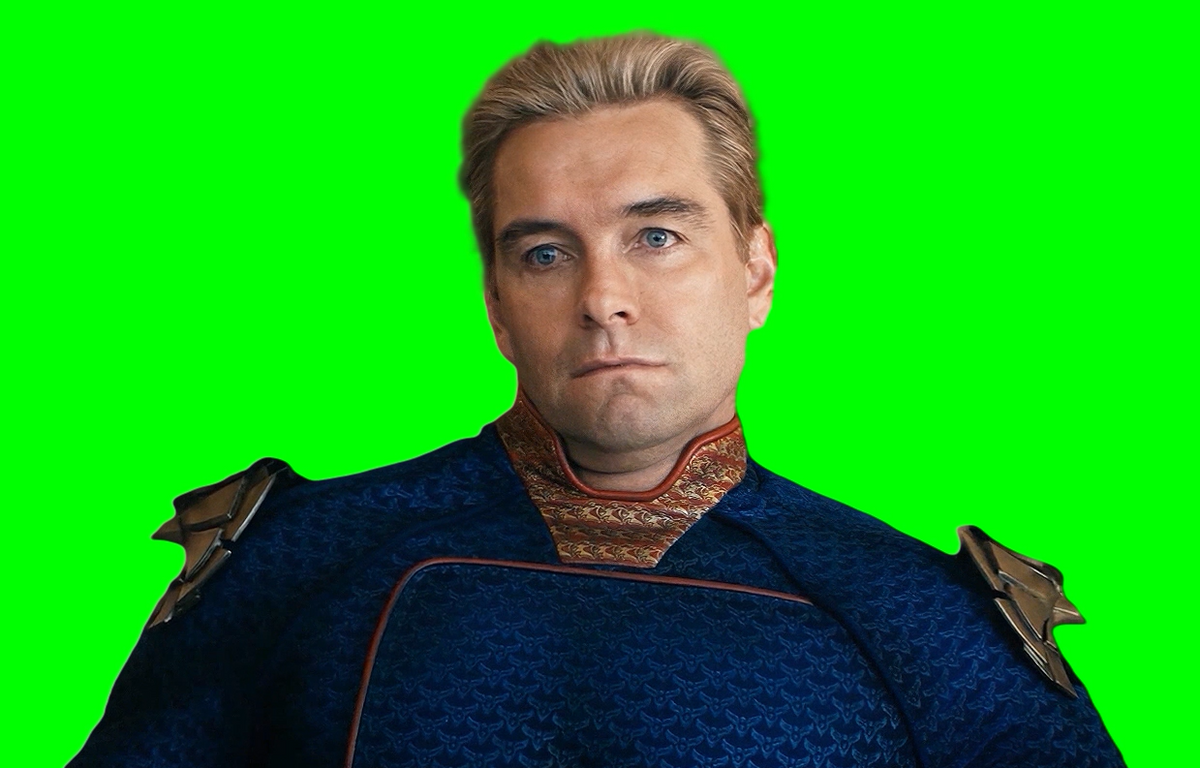 Homelander Staring and Sad meme The Boys (Green Screen) CreatorSet