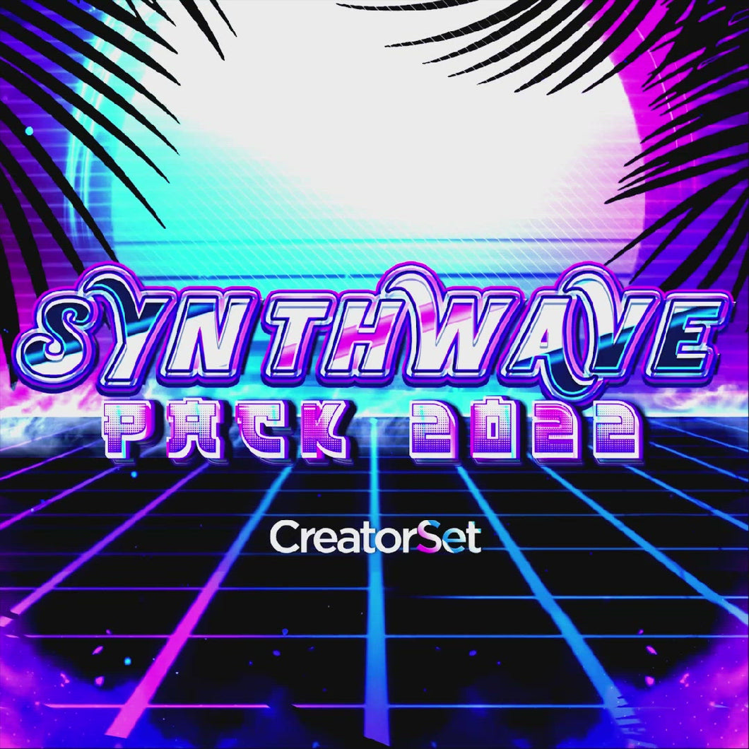 2022 Synthwave Graphics Pack (Photoshop)