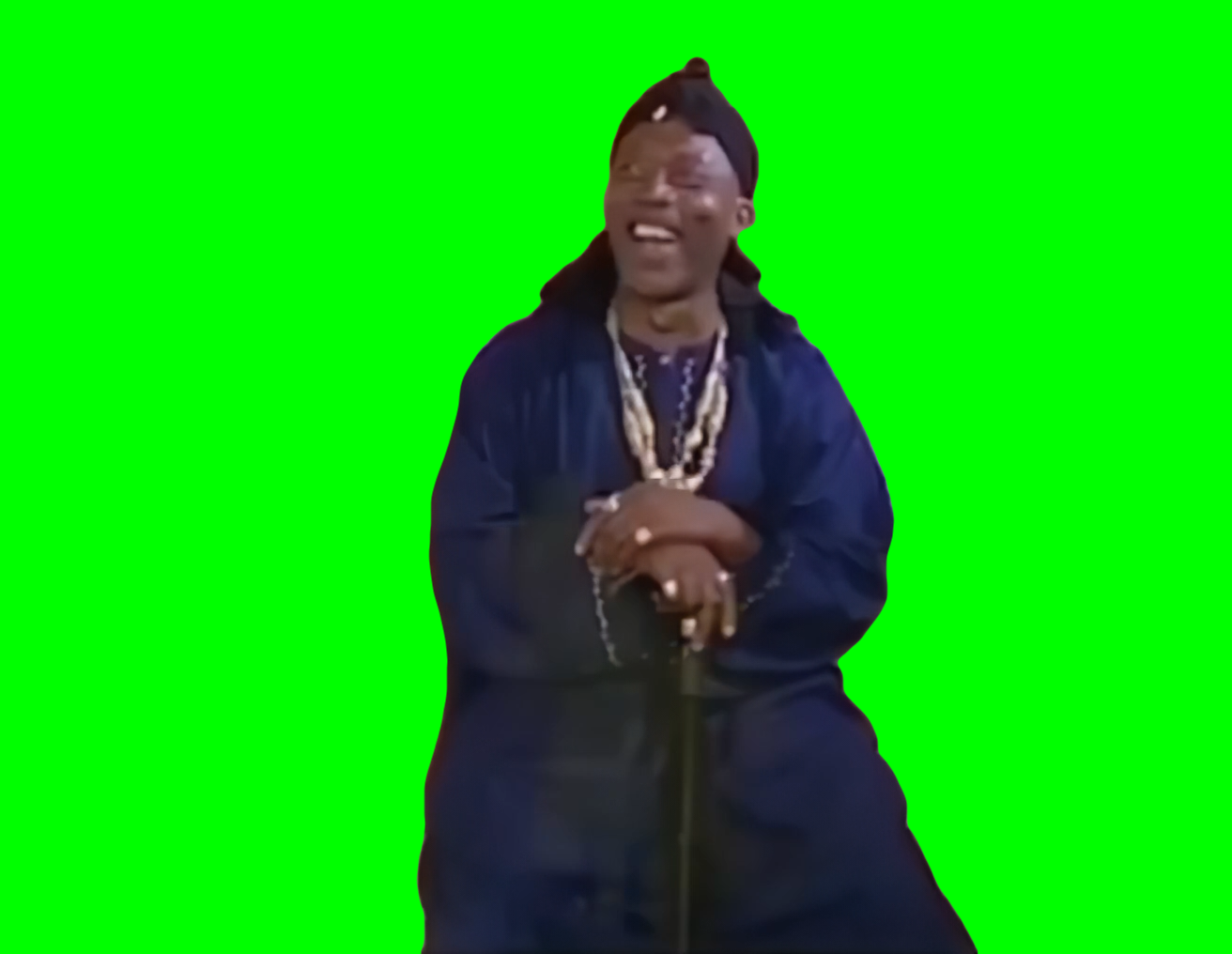 African Man Laughing and Disappearing meme (Green Screen)