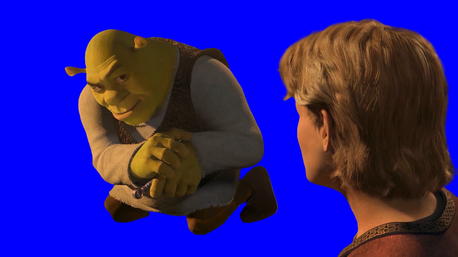 Shrek rizz looking at Arthur meme - Shrek 3 (Green Screen) (Blue Screen)