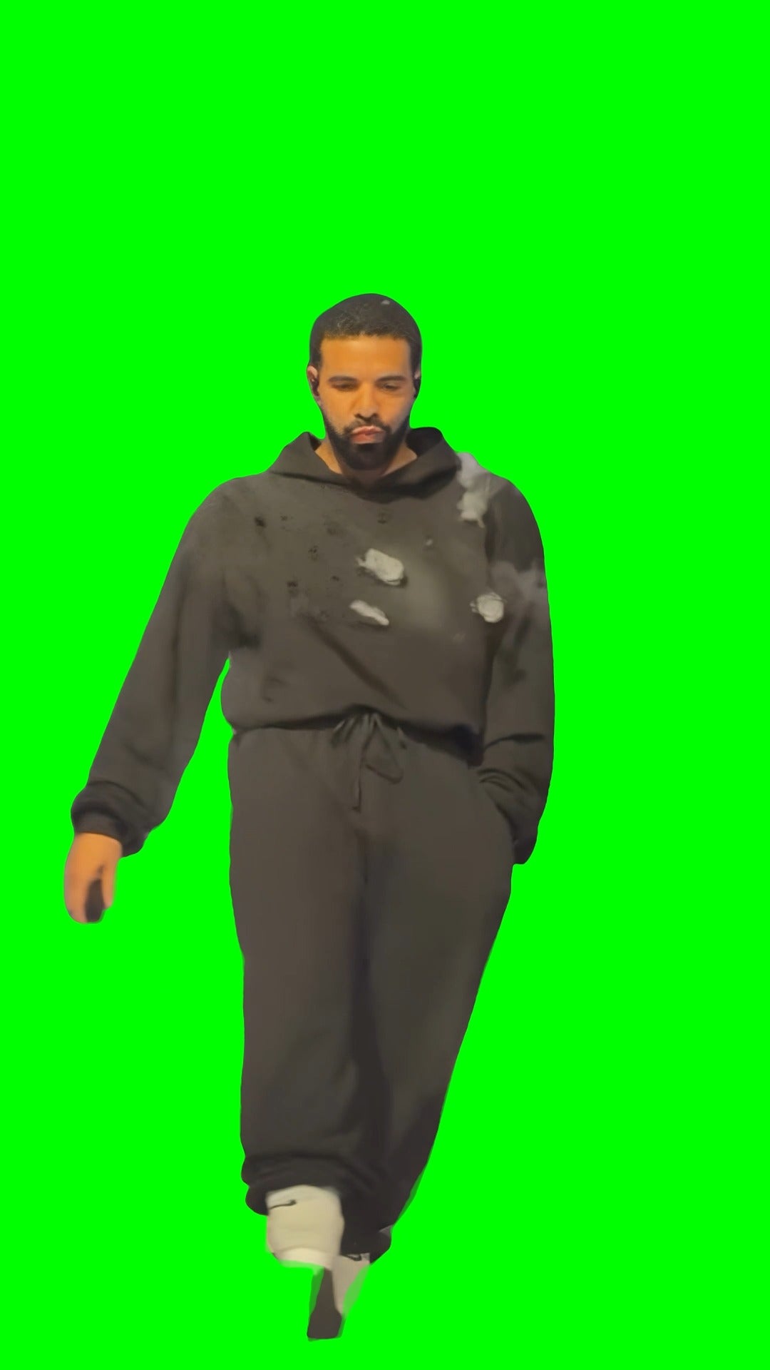 Drake Walking With Bullet Holes meme  (Green Screen)