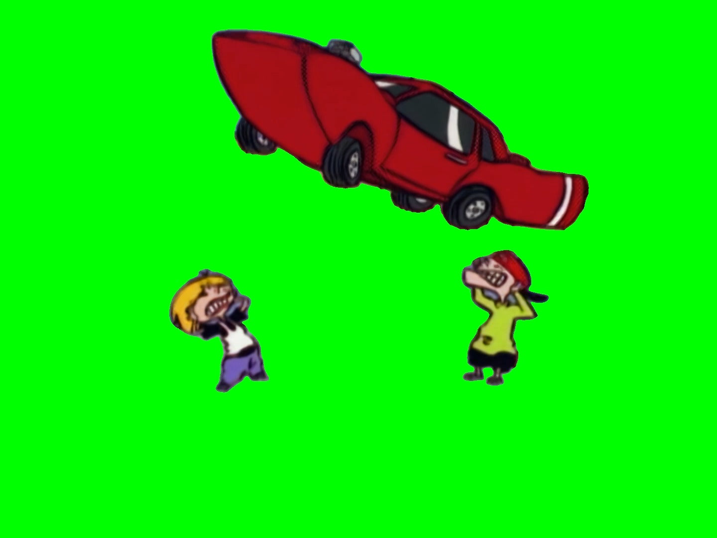 Ed, Edd, n Eddy Bouncing Car meme (Green Screen)