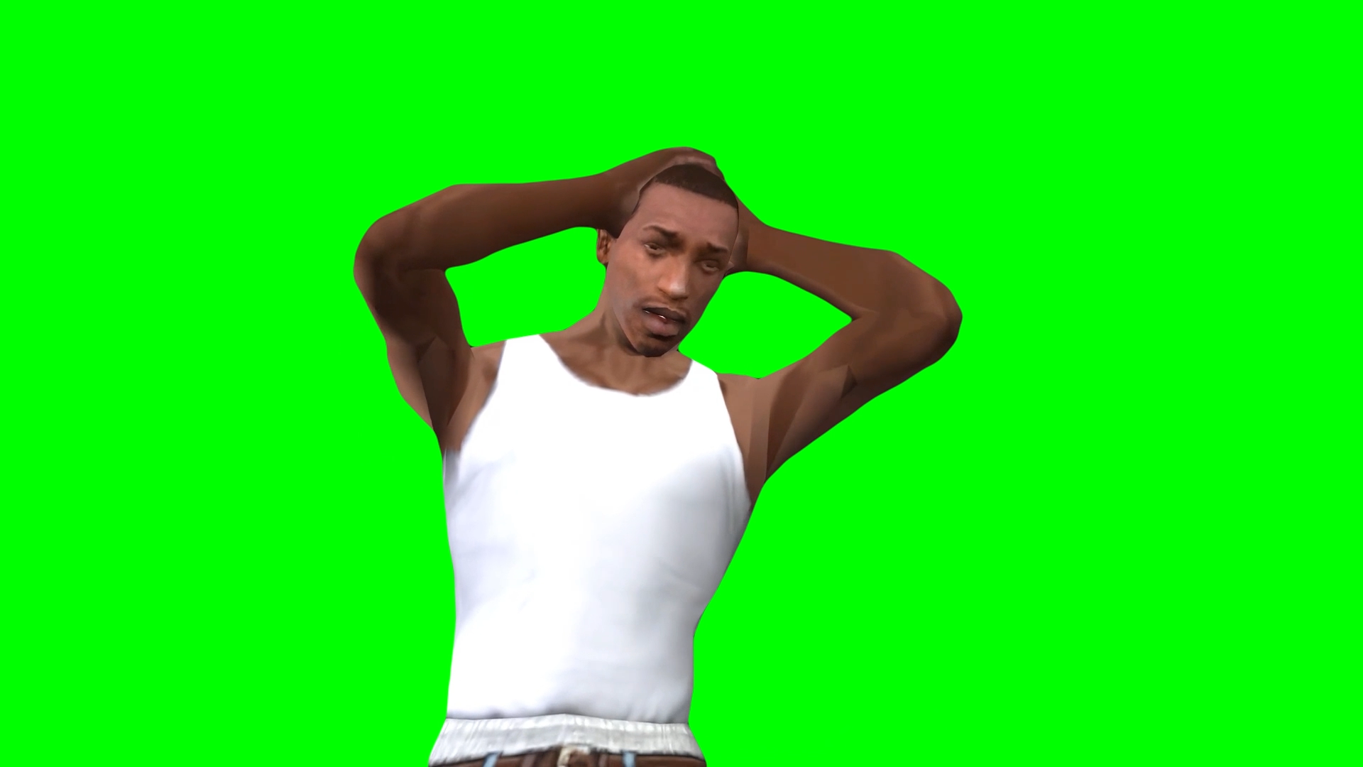 CJ Shocked hands on head meme - GTA San Andreas (Green Screen) – CreatorSet