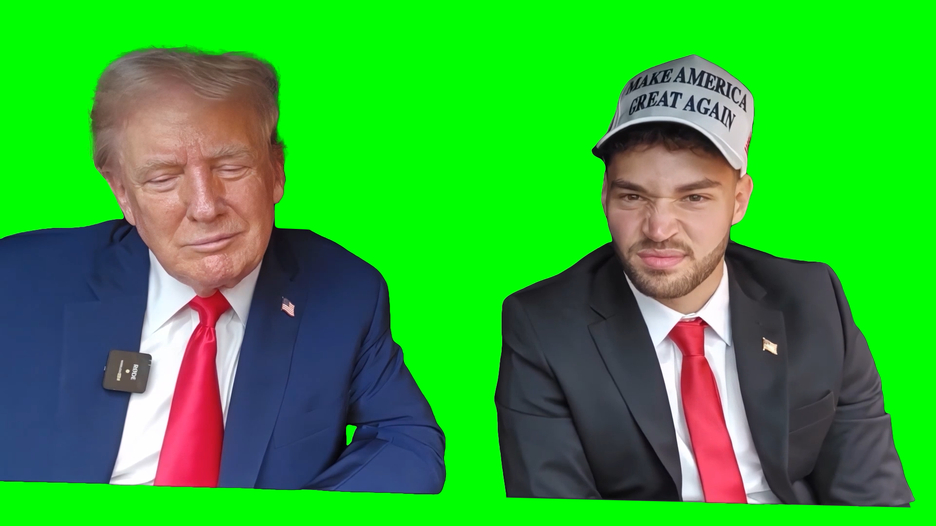 Trump and Adin Ross Listening To Music meme (Green Screen)