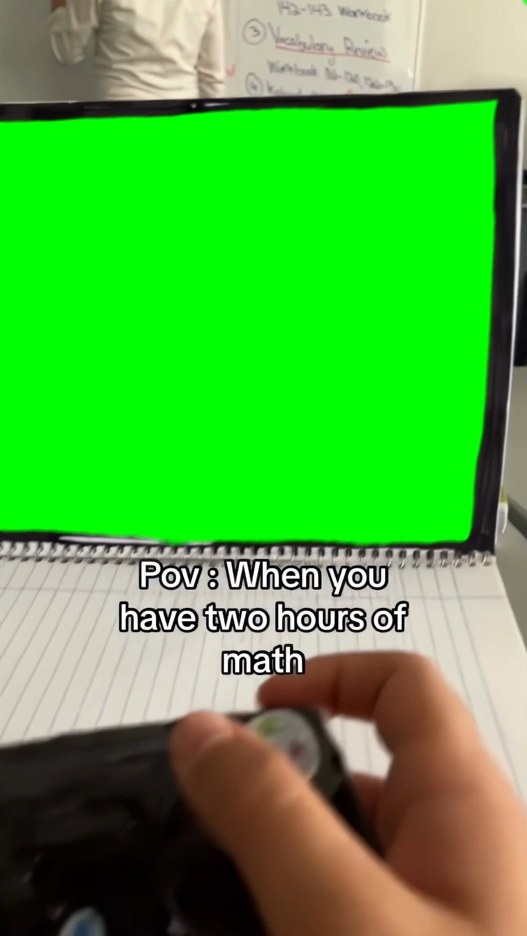Fake Gaming in Math Class meme (Green Screen)
