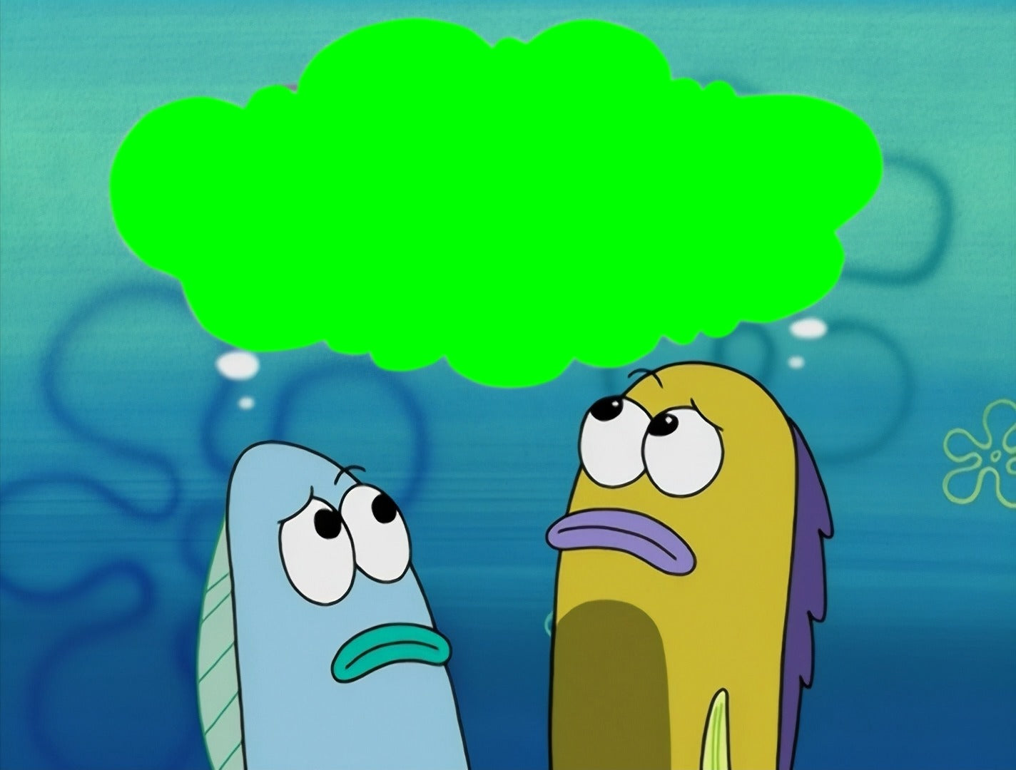 Fishes Thinking Together meme - SpongeBob SqaurePants (Green Screen)