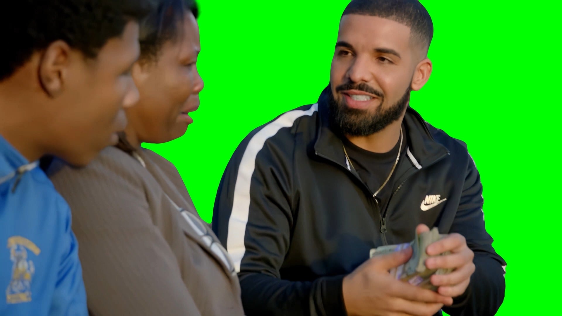 Drake Giving Away Money meme - God's Plan Music Video (Green Screen)