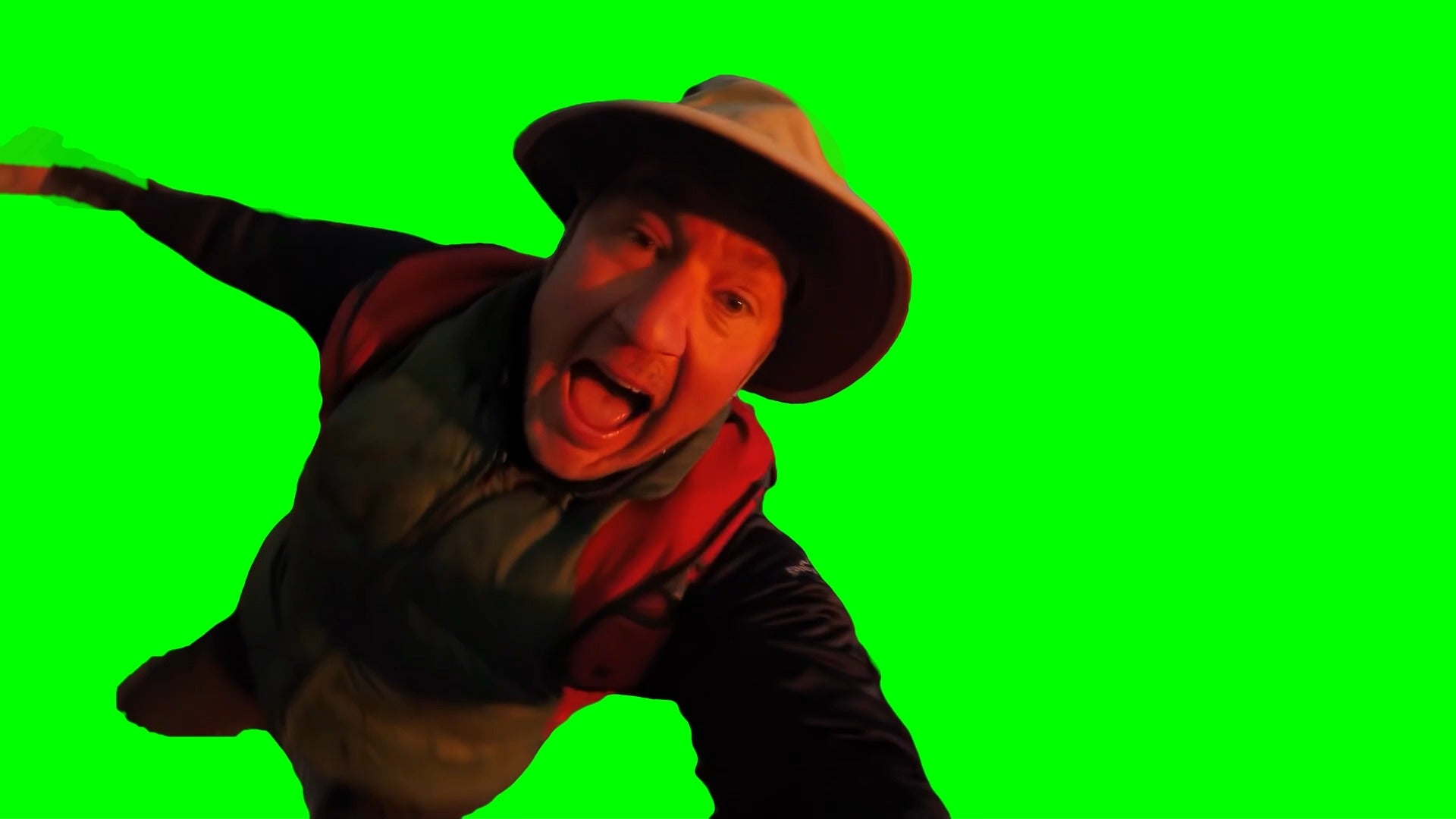 Man falls of a Cliff meme (Green Screen)