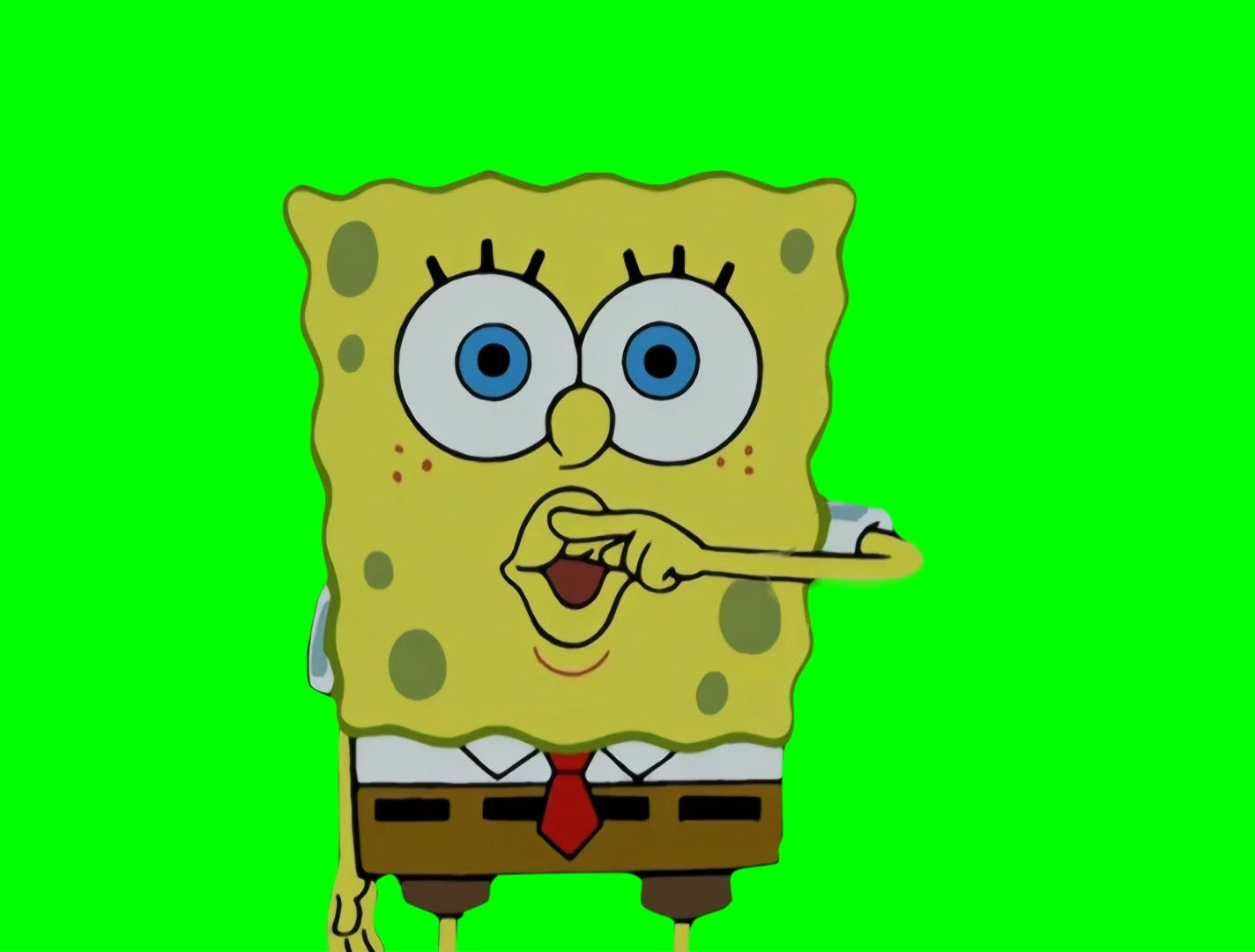 SpongeBob SquarePants going crazy meme (Green Screen)