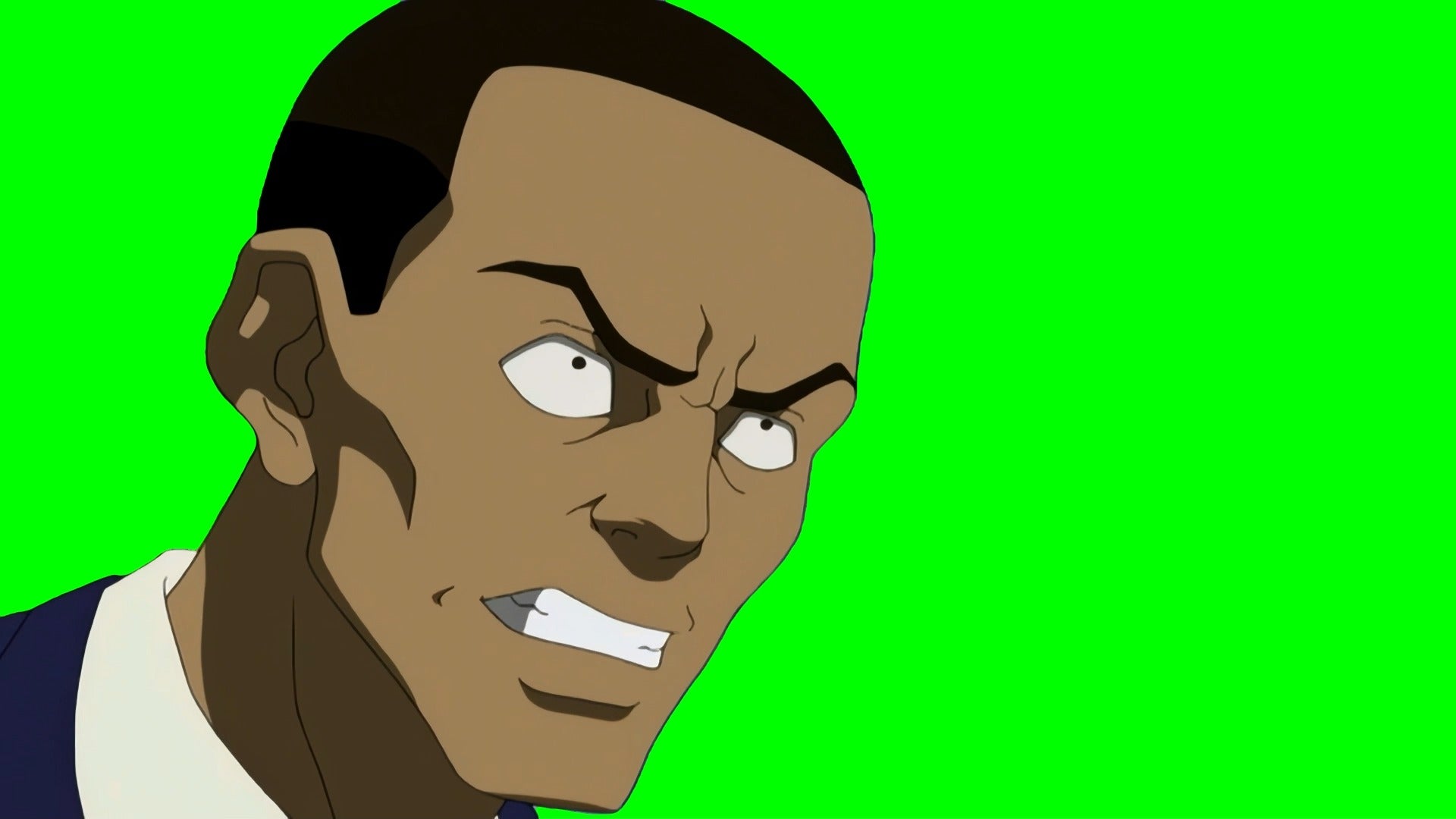 WHAT DID YOU SAY NIGGA?! meme - Boondocks (Green Screen)