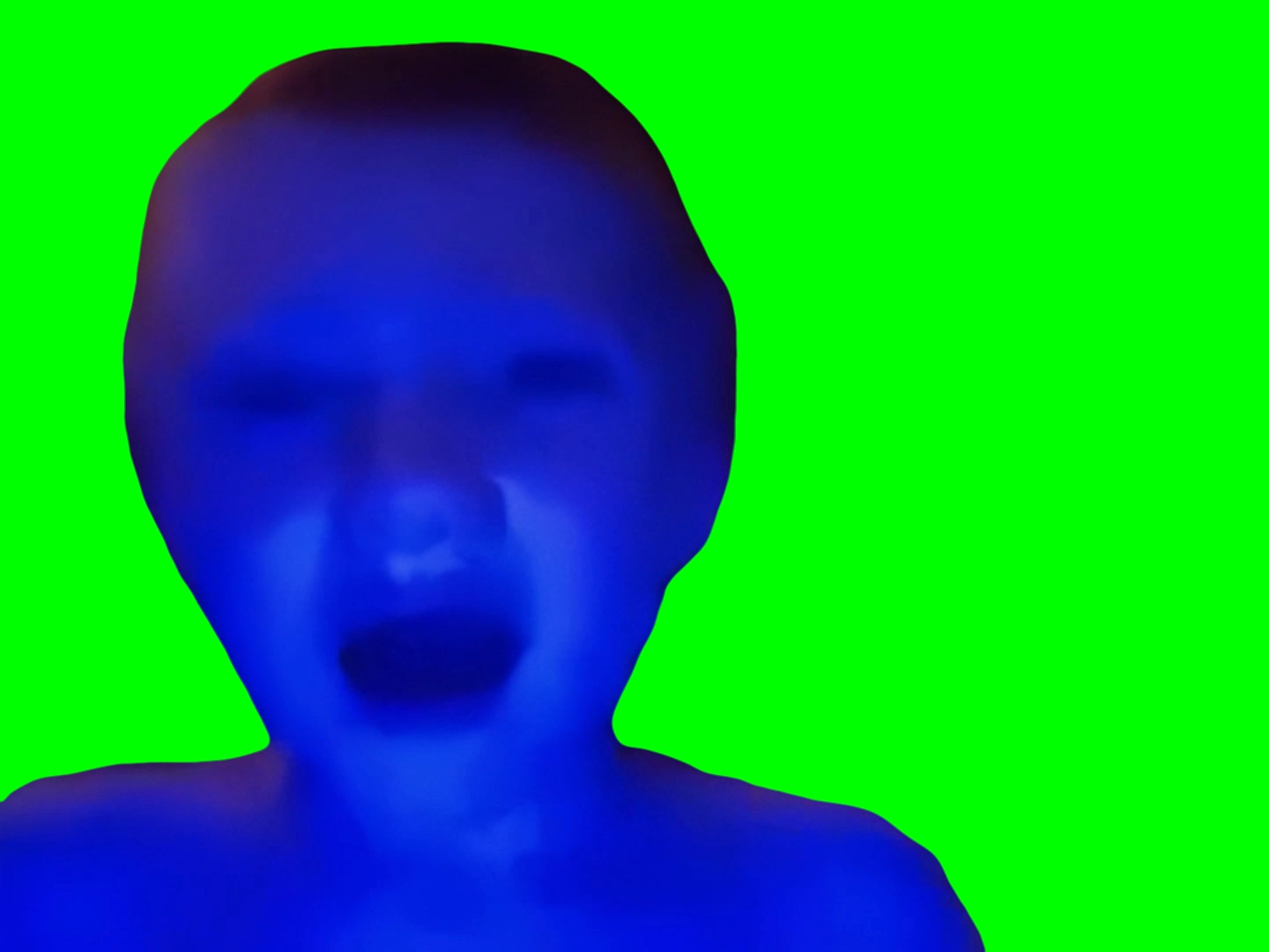 Kid turning blue and screaming meme (Green Screen)