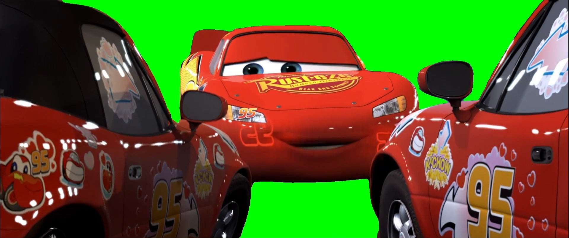 Lightning McQueen Gets Flashed meme - Cars movie (Green Screen)