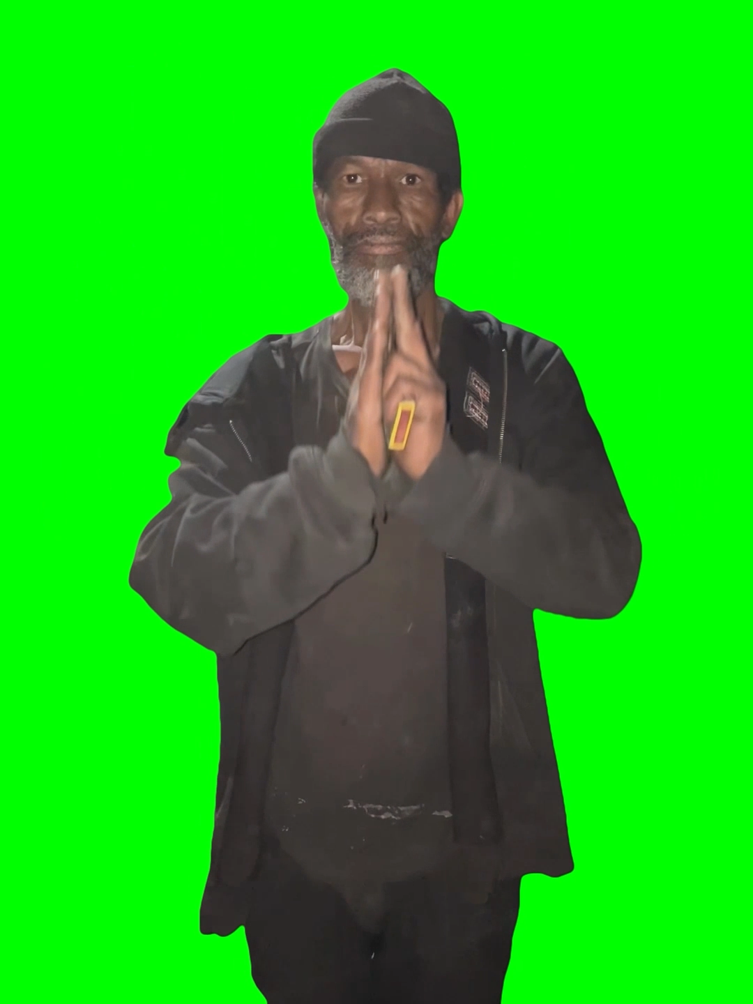 Homeless Man doing Kung Fu meme (Green Screen)