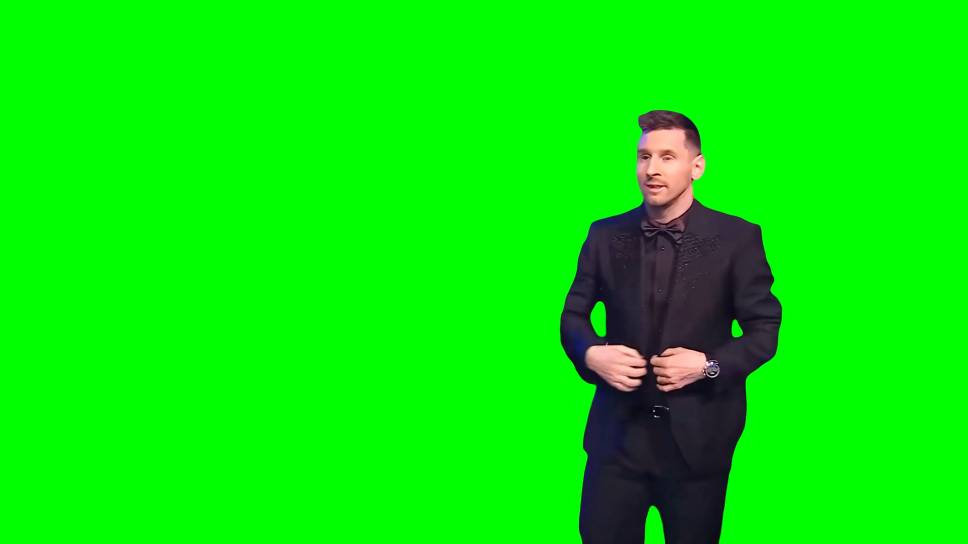 Lionel Messi Walking and Winning Award meme (Green Screen)