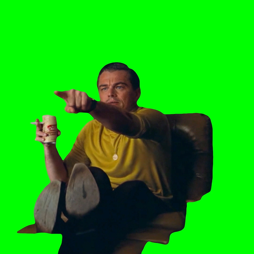 Pointing Leonardo DiCaprio meme (Green Screen)