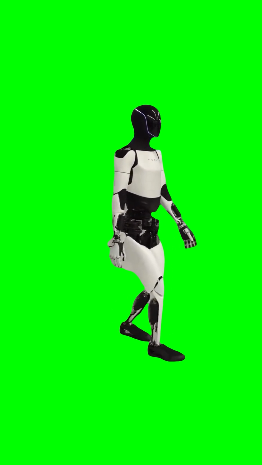 Tesla Optimus Robot walking  (Green Screen)
