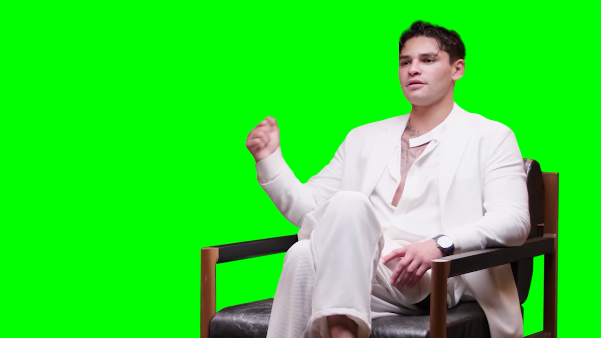 Ryan Garcia singing during GQ interview meme - Ryan Garcia vs Devin Haney (Green Screen)
