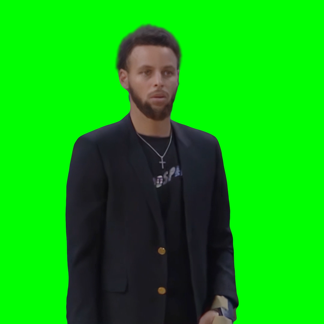 Stephen Curry stare NBA meme (Green Screen)