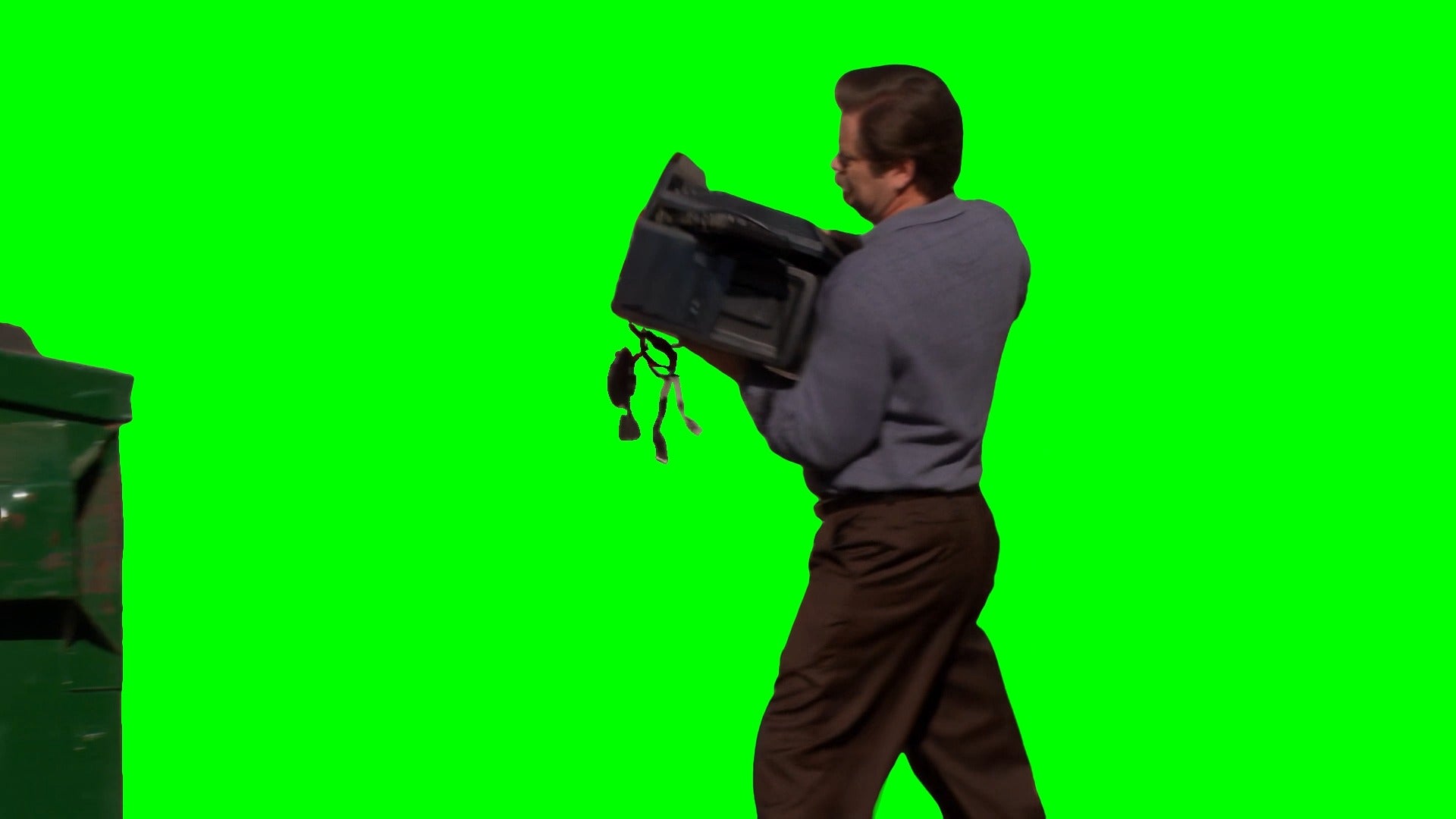 Guy Throwing Away Computer meme V2 (Green Screen)