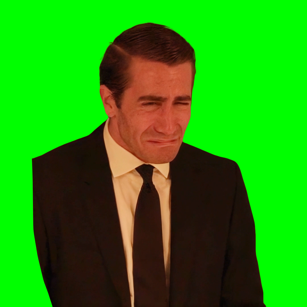 Jake Gyllenhaal Crying to Straight Face Meme - Demolition (2015) movie (Green Screen)