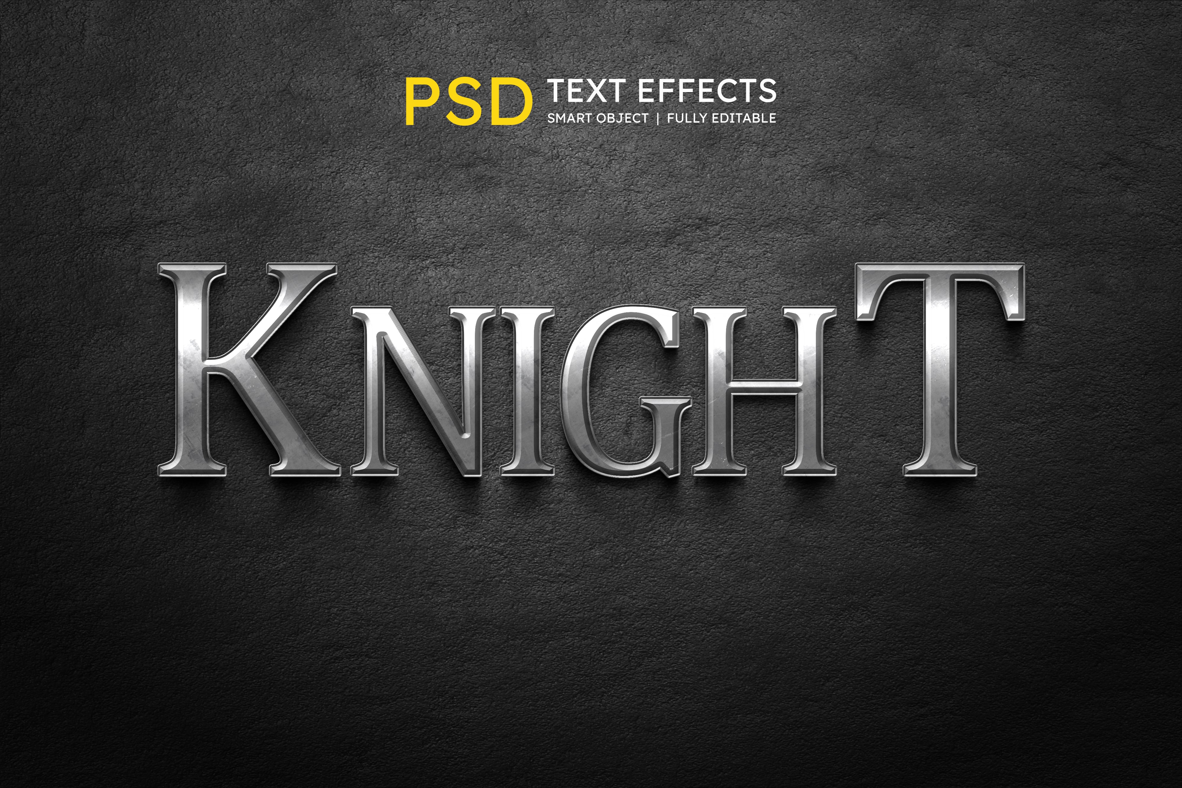 Photoshop - Knight Effect Text (Silver / Grey Background)