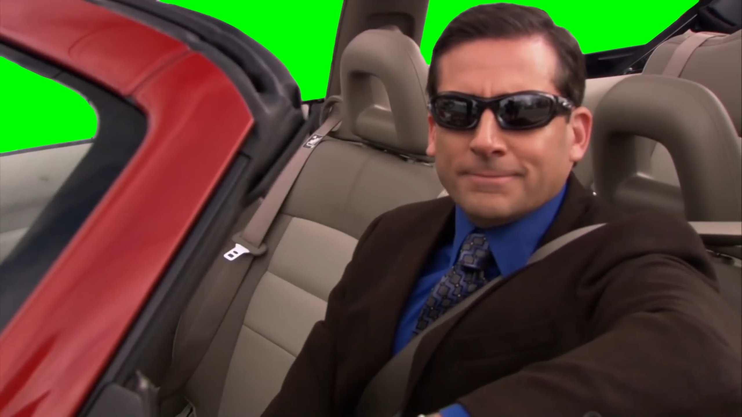 The Office - It's Britney, B*tch! - Michael Scott driving a red car (Green Screen)