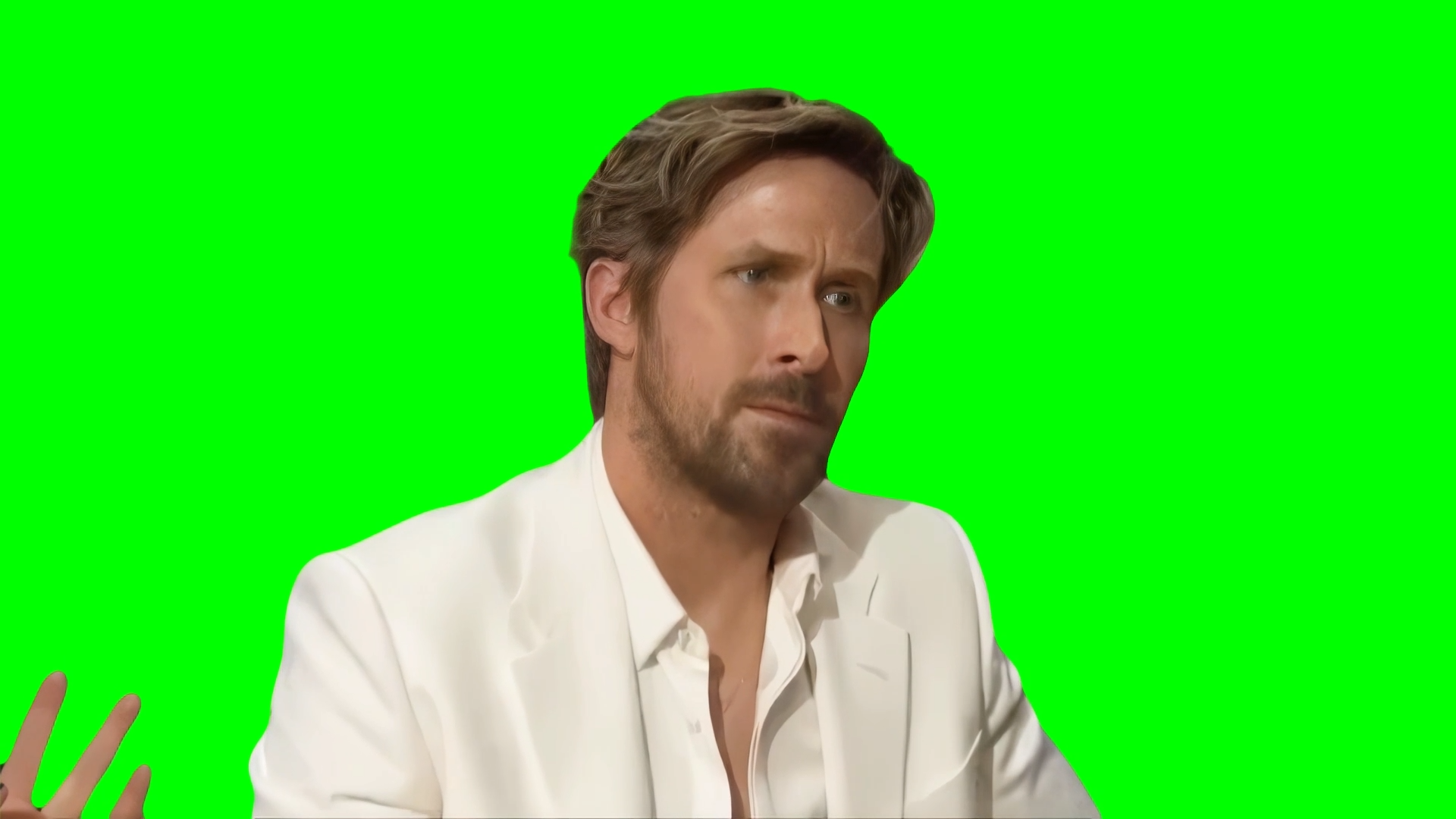 Ryan Gosling looking confused after winning award for I'm Just Ken song (Green Screen)