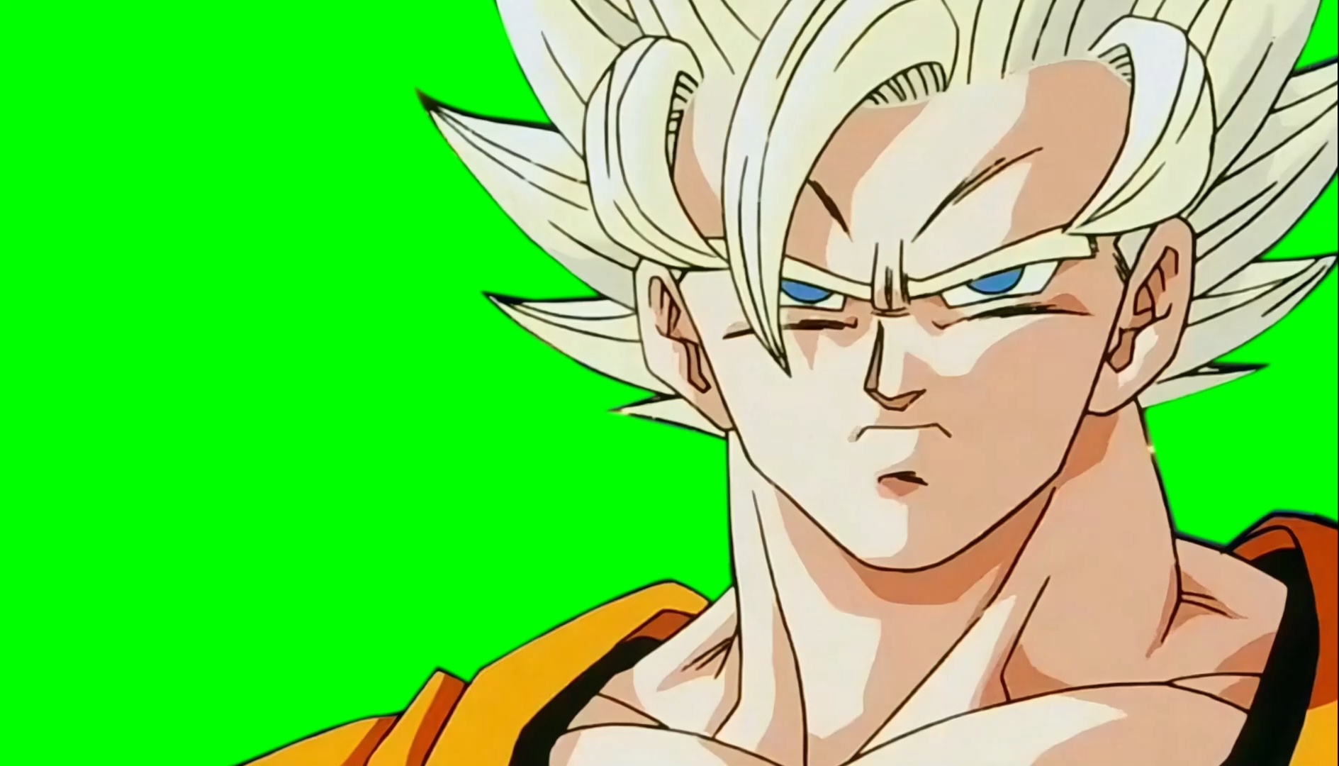Goku staring at Buu meme - Dragon Ball Z (Green Screen)