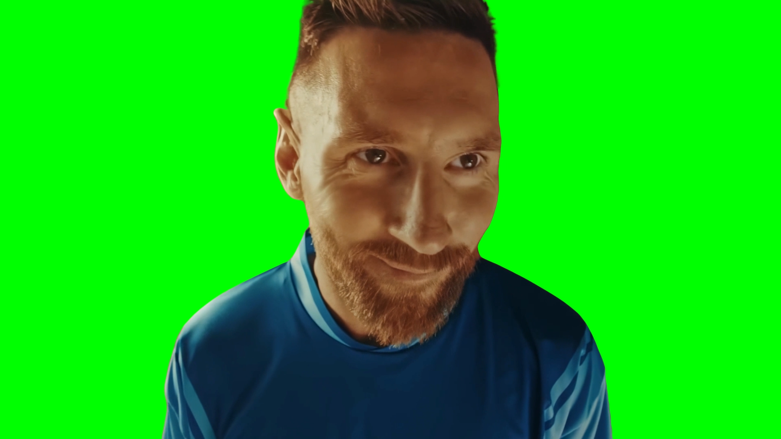 Messi doing a funny face then running - Messi Pepsi Commercial (Green Screen)