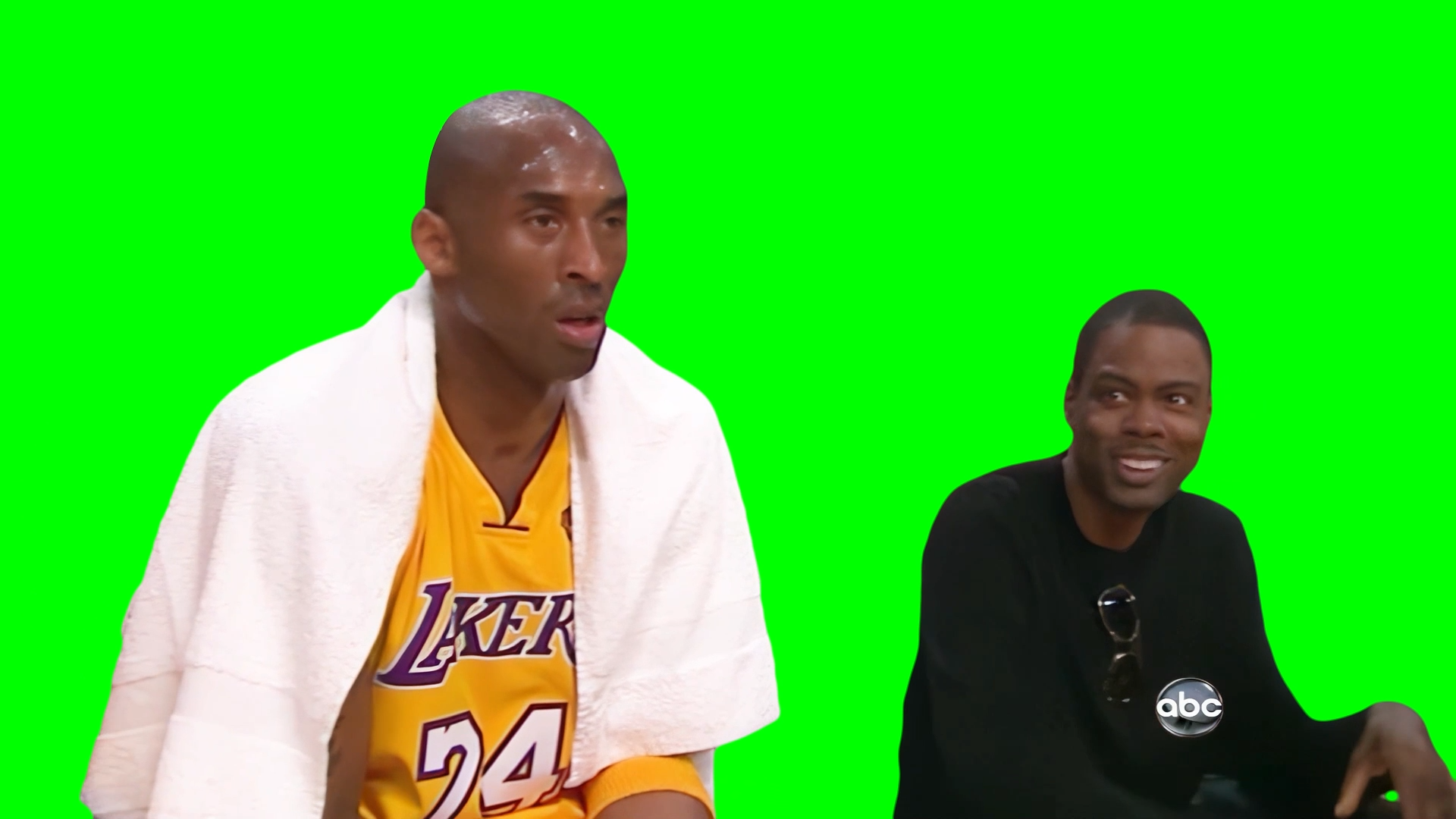 Kobe Bryant ignoring Chris Rock NBA meme (Green Screen)