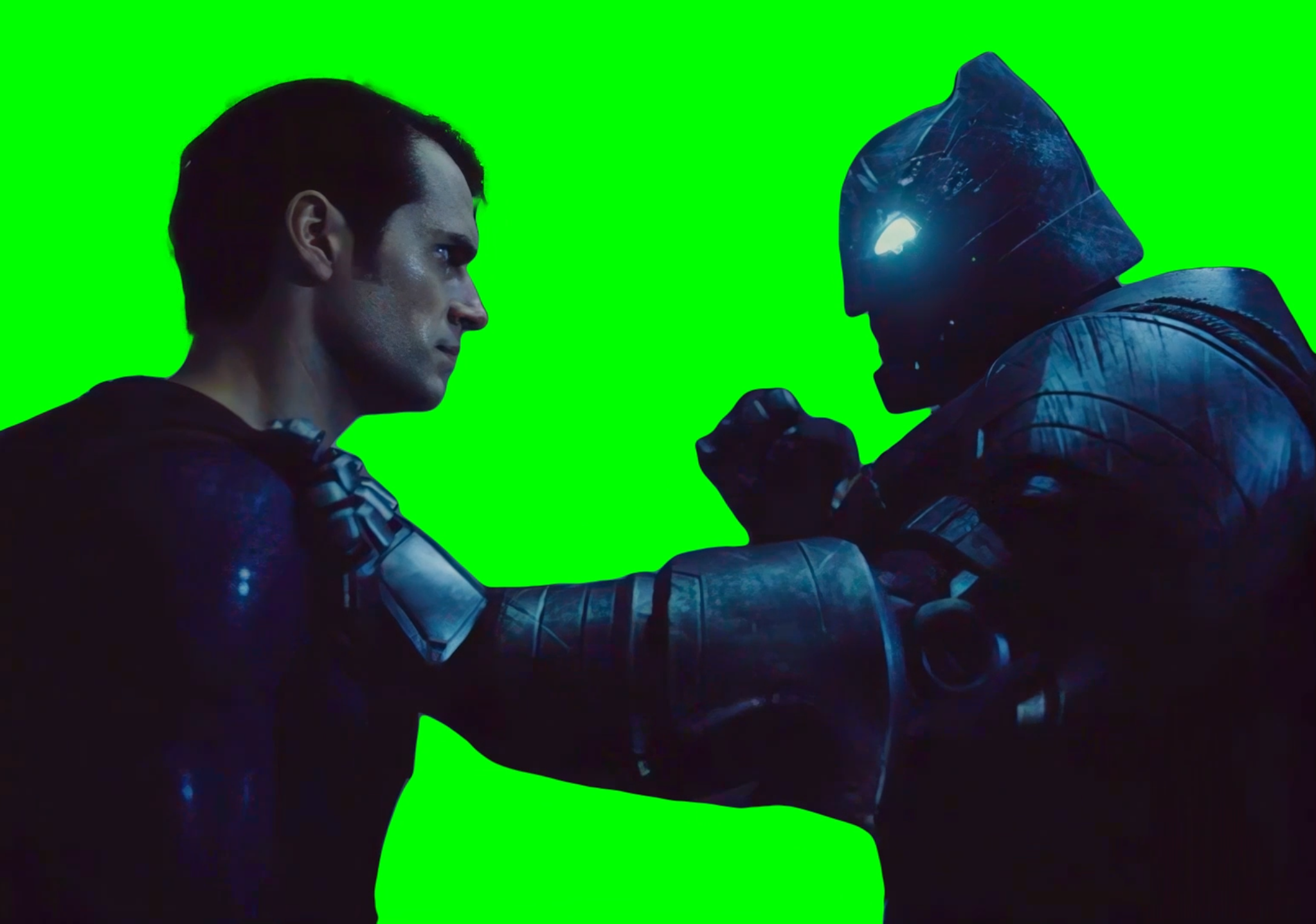 Batman punching Superman - Batman v Superman: Dawn of Justice (Green Screen)