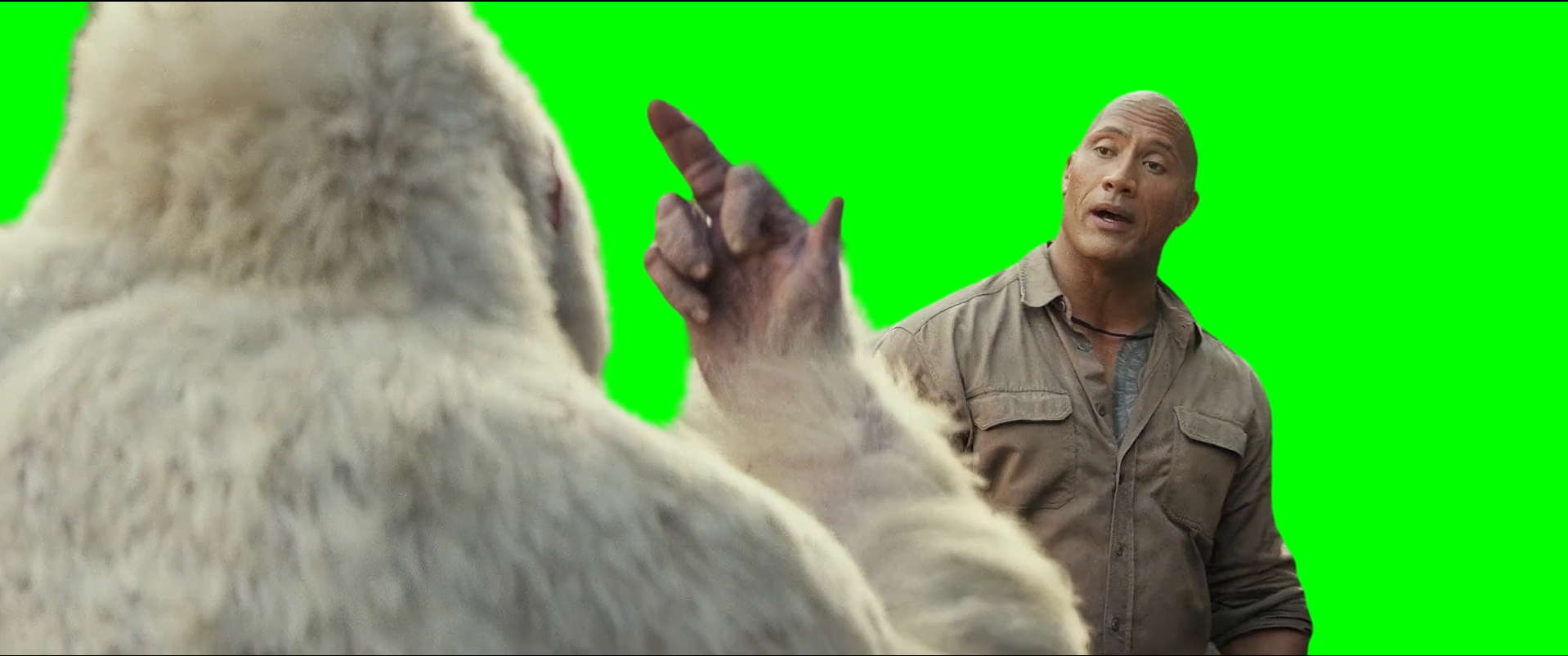 George Shows Middle Finger to The Rock meme - Rampage movie (Green Screen)
