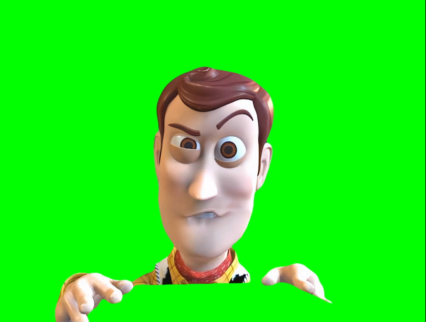 Woody Getting Mad Toy Story meme (Green Screen)