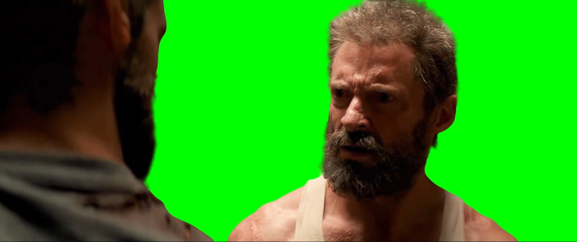 Wolverine looking at his X-24 Clone meme - Logan movie (Green Screen)