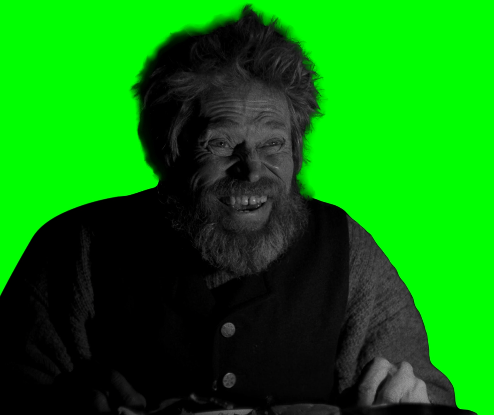 Willem Dafoe Laughing meme - The Lighthouse (Green Screen)