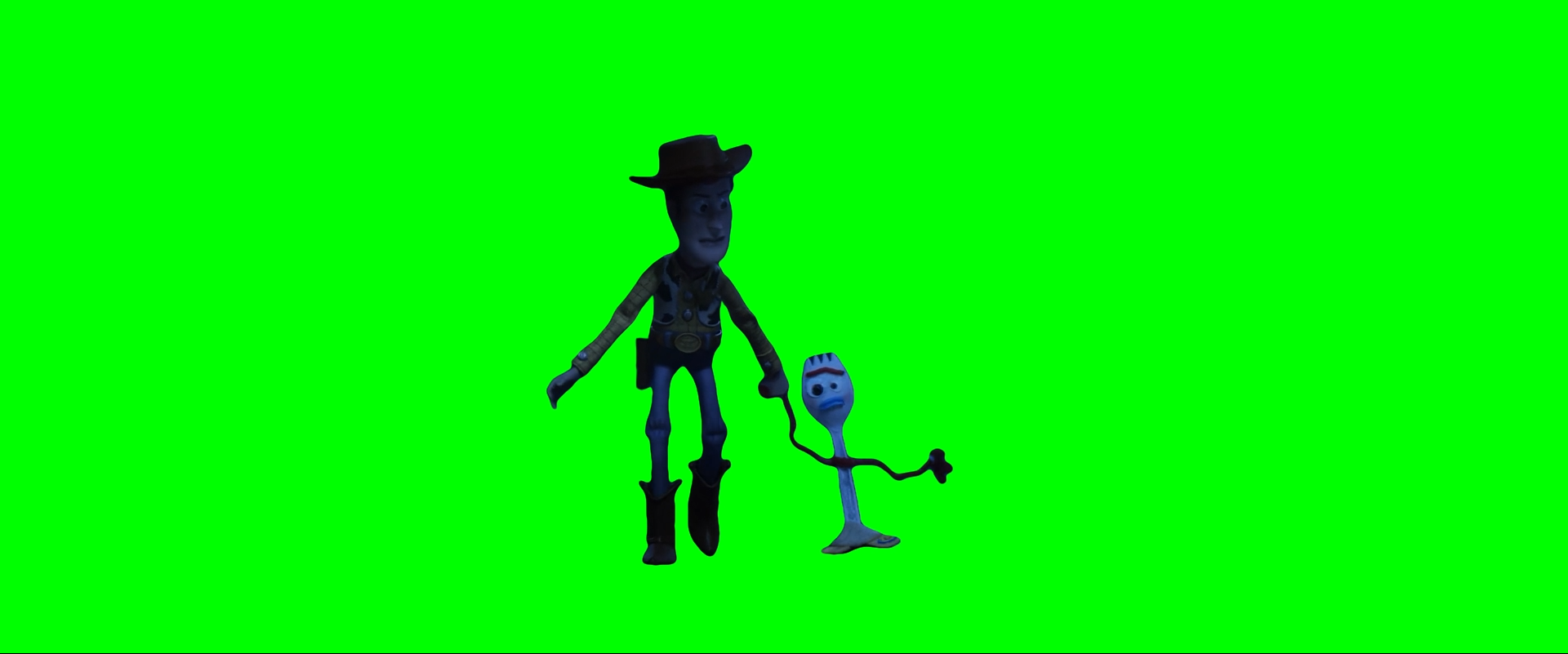 Woody and Forky Walking Together meme - Toy Story 4 (Green Screen)