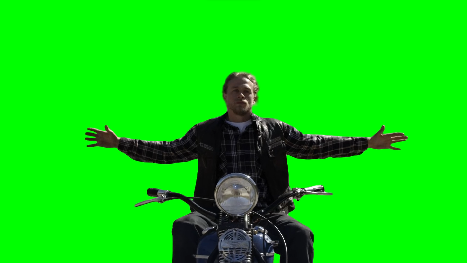 Jax Teller Riding his Motorcycle meme - Sons of Anarchy (Green Screen)