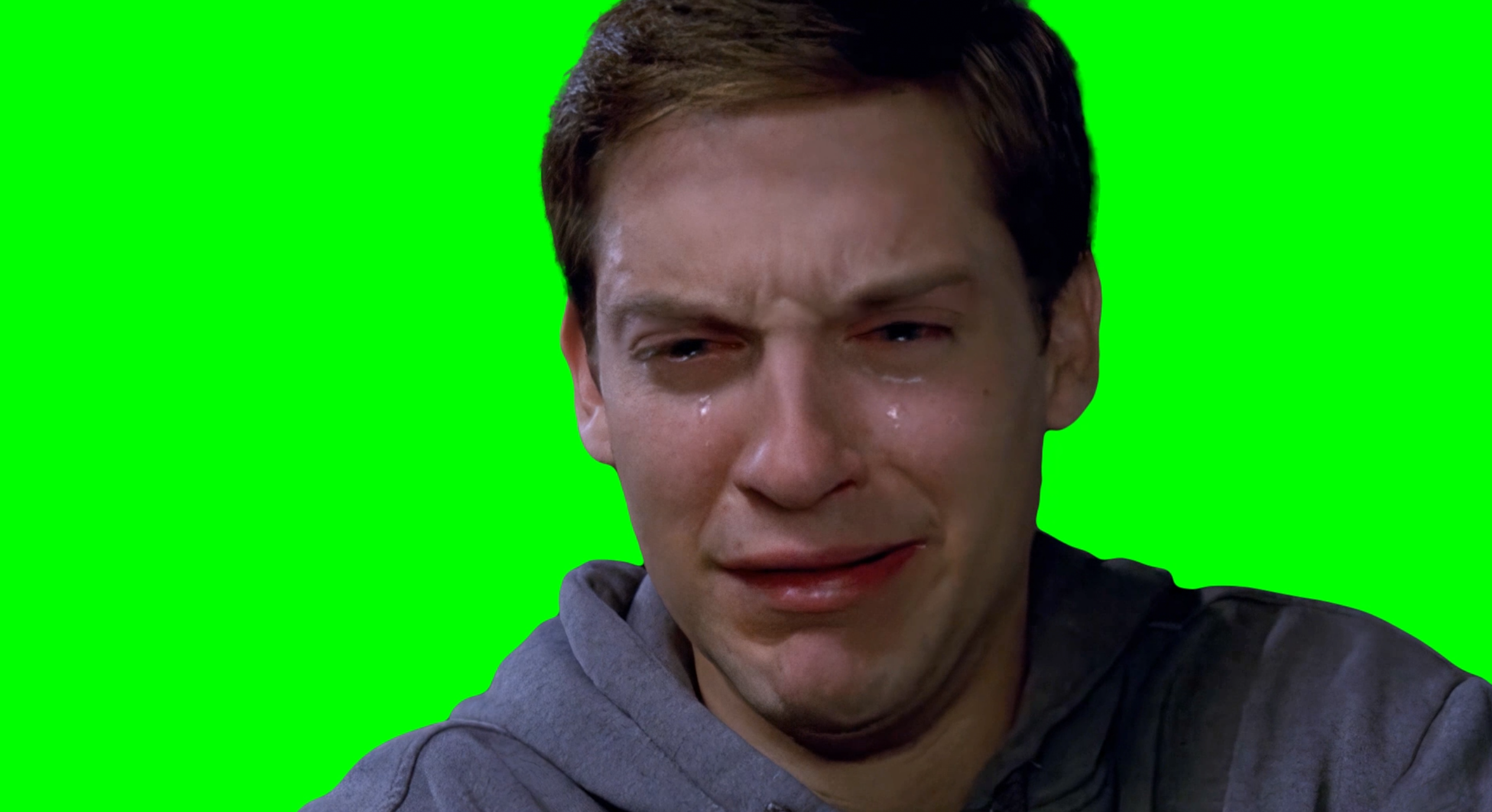 Tobey Maguire Crying meme - Uncle Ben Death Scene - Spider-Man (Green Screen)