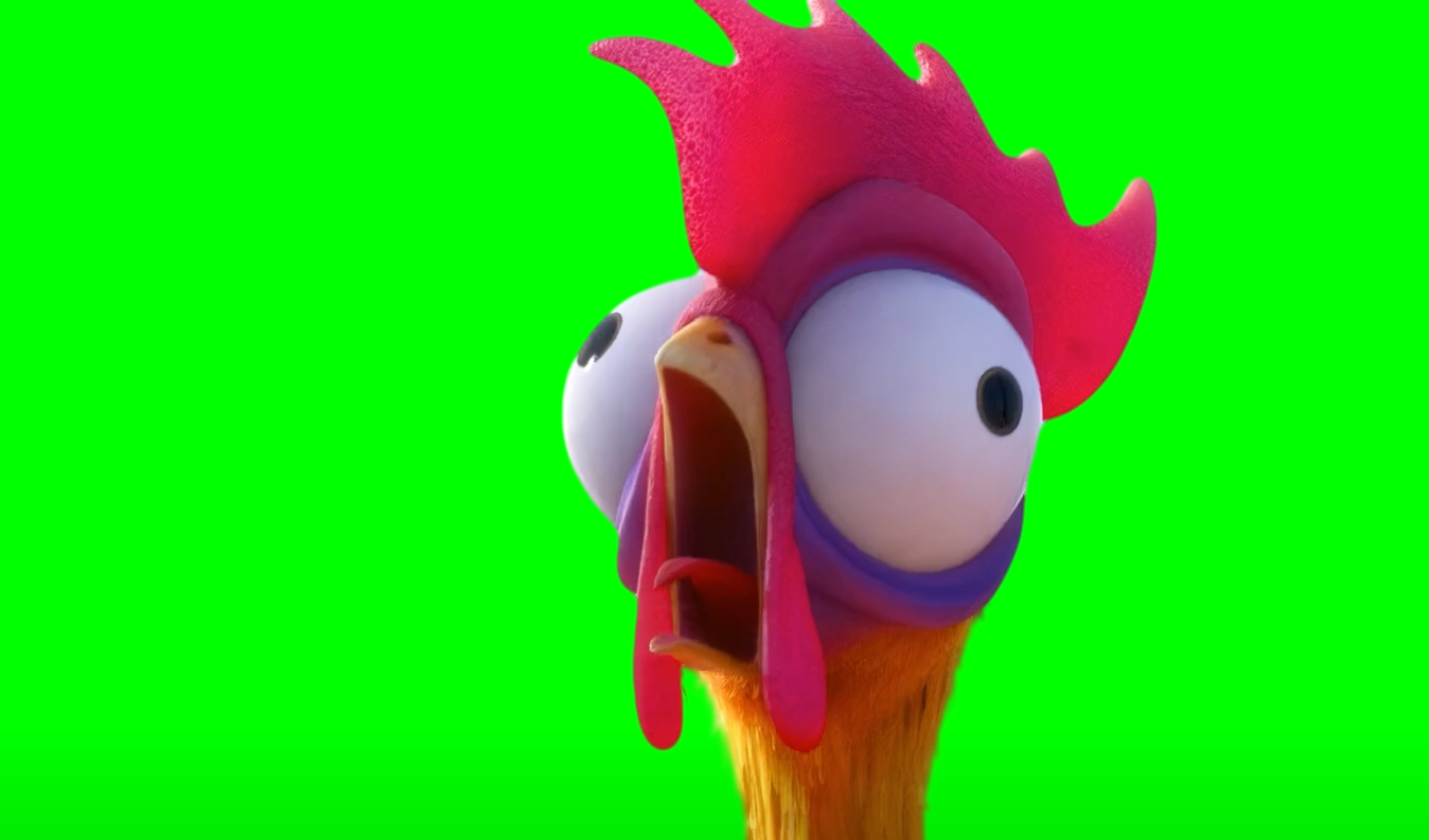 Moana Chicken Screaming meme  (Green Screen)