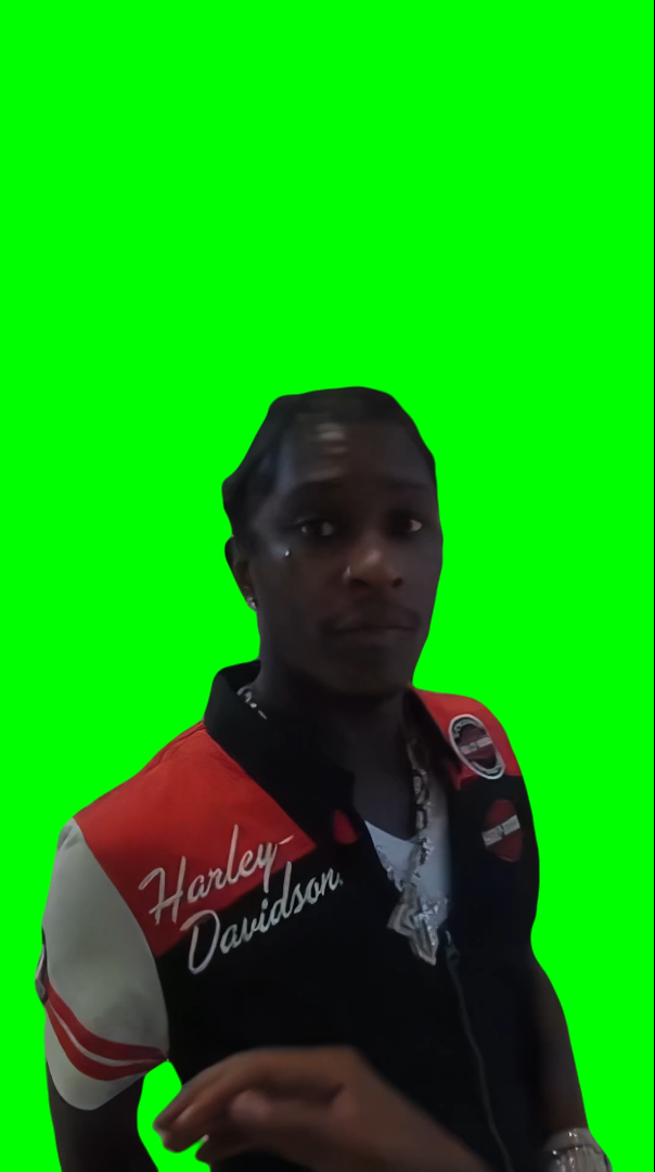 Young Thug Walking in a Mall meme (Green Screen)