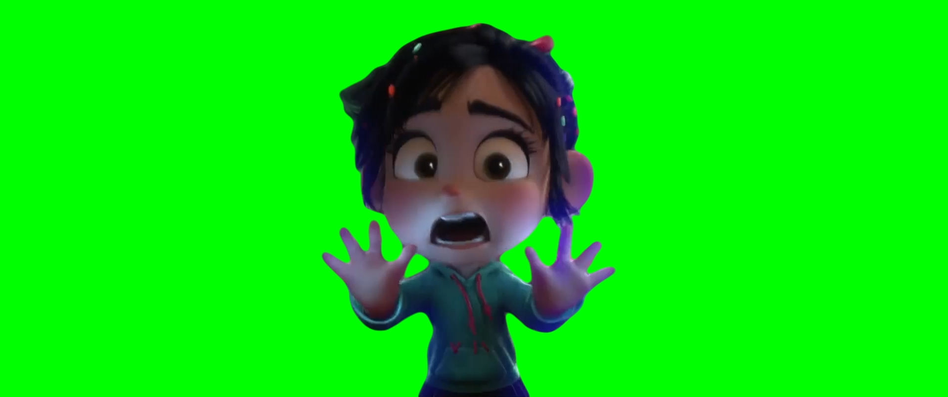 Vanellope getting sucked in meme - Wreck It Ralph (Green Screen)