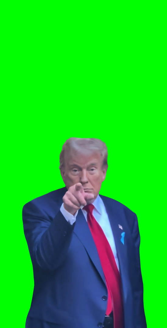 Donald Trump Pointing at the Camera and Showing Thumbs Up meme (Green Screen)