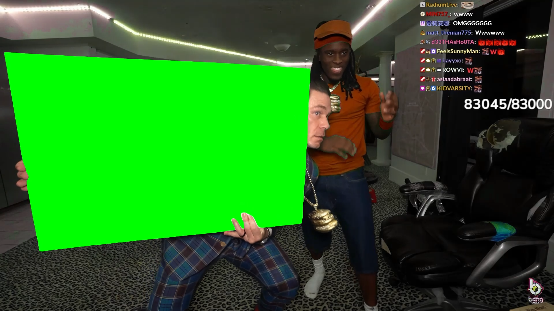 John Cena holding a Sign meme - Kai Cenat Livestream (Green Screen)