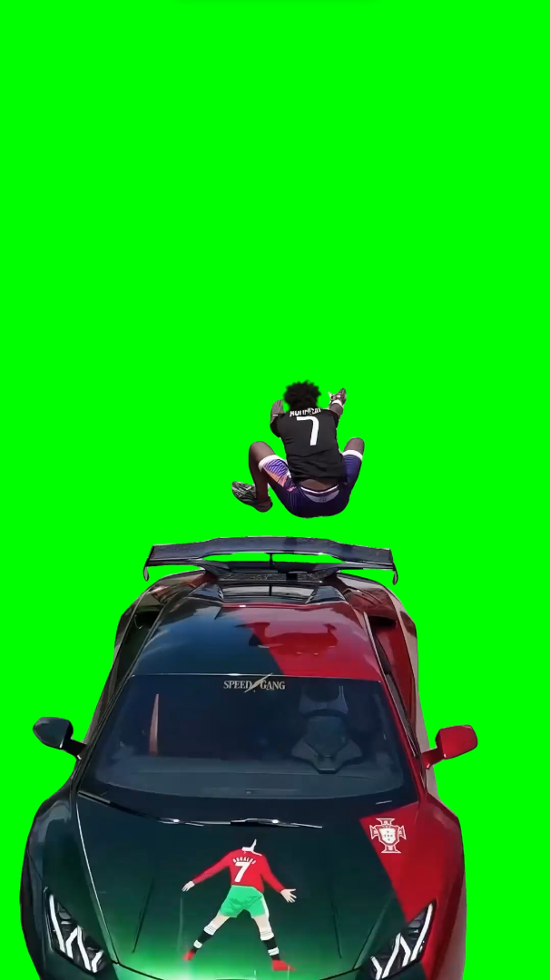 IShowSpeed Jumping Over His Lamborghini Car meme (Green Screen)