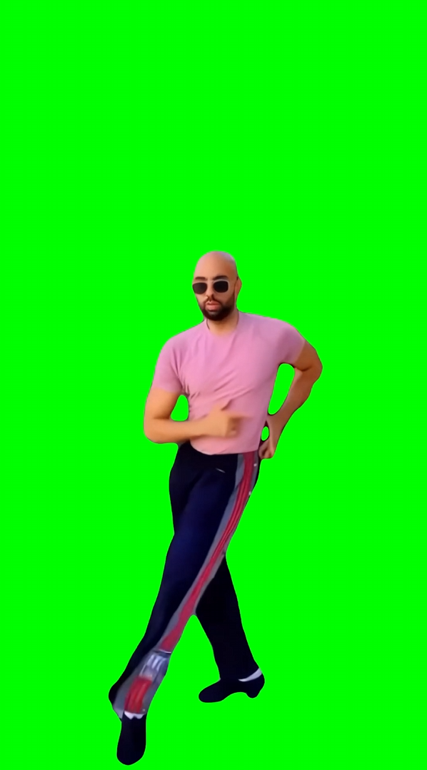 Andrew Tate Lookalike Dancing to an Afrobeat song meme (Green Screen)