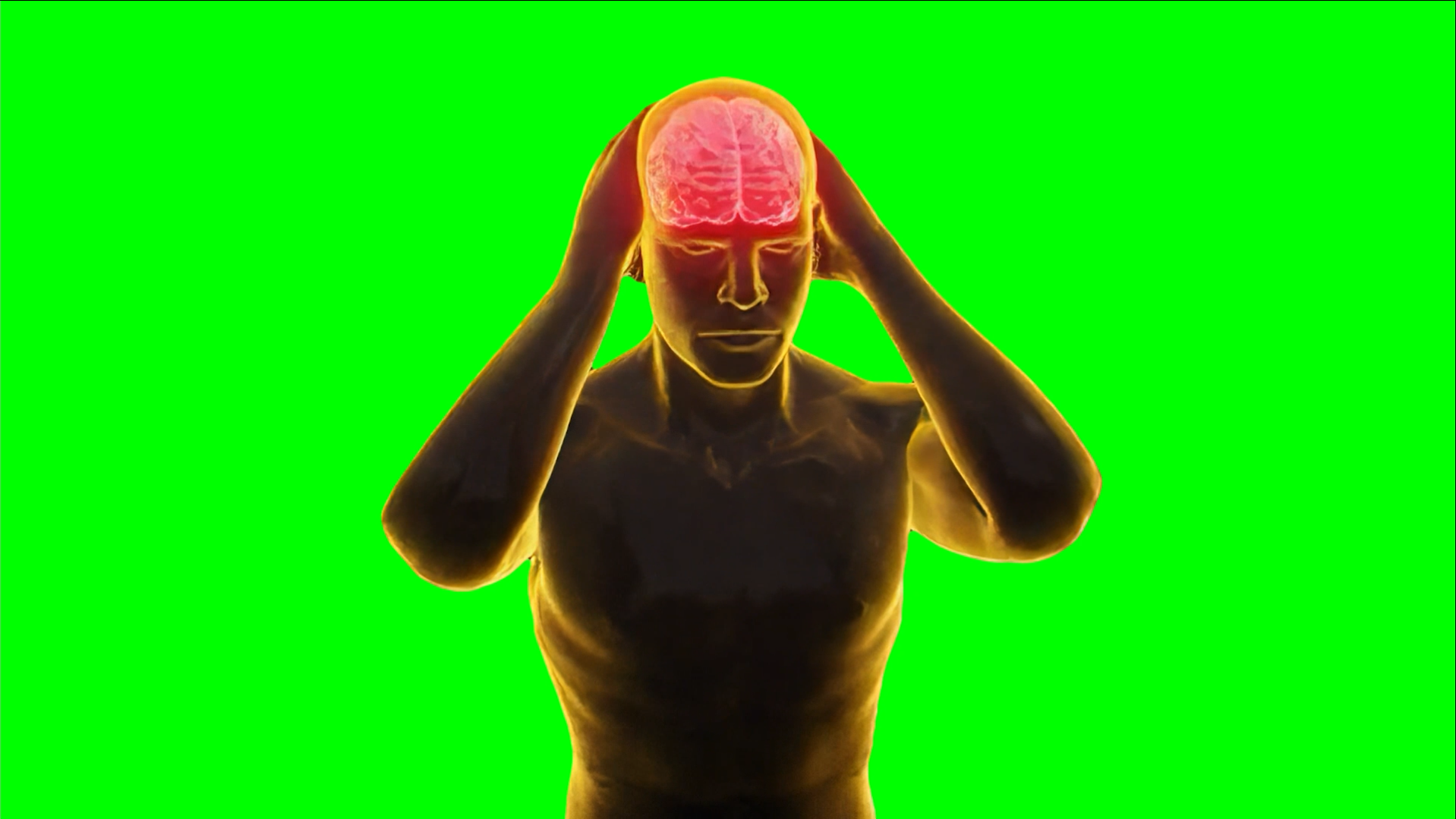 Brain Pain meme (Green Screen)