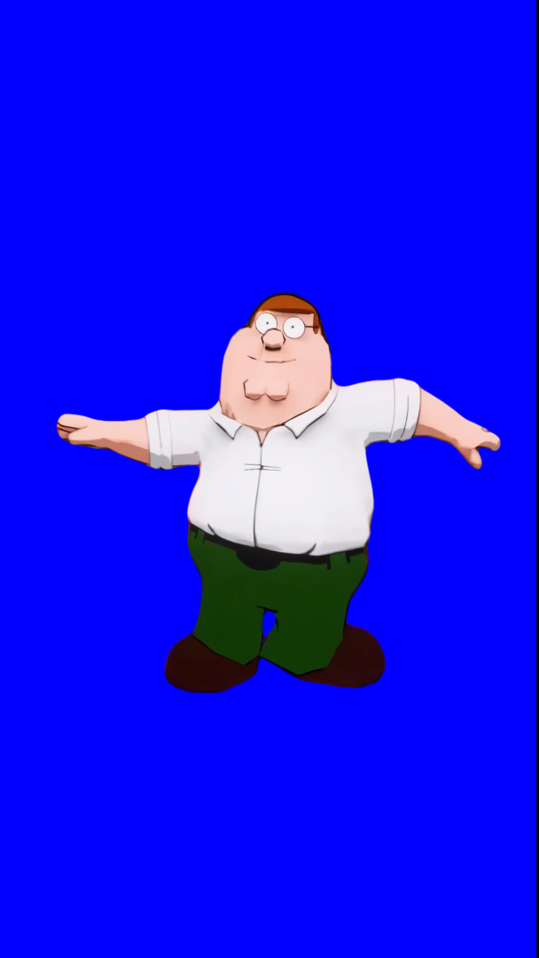 Peter Griffin Dancing and Lois Griffin Screaming meme (Blue Screen) (Green Screen)