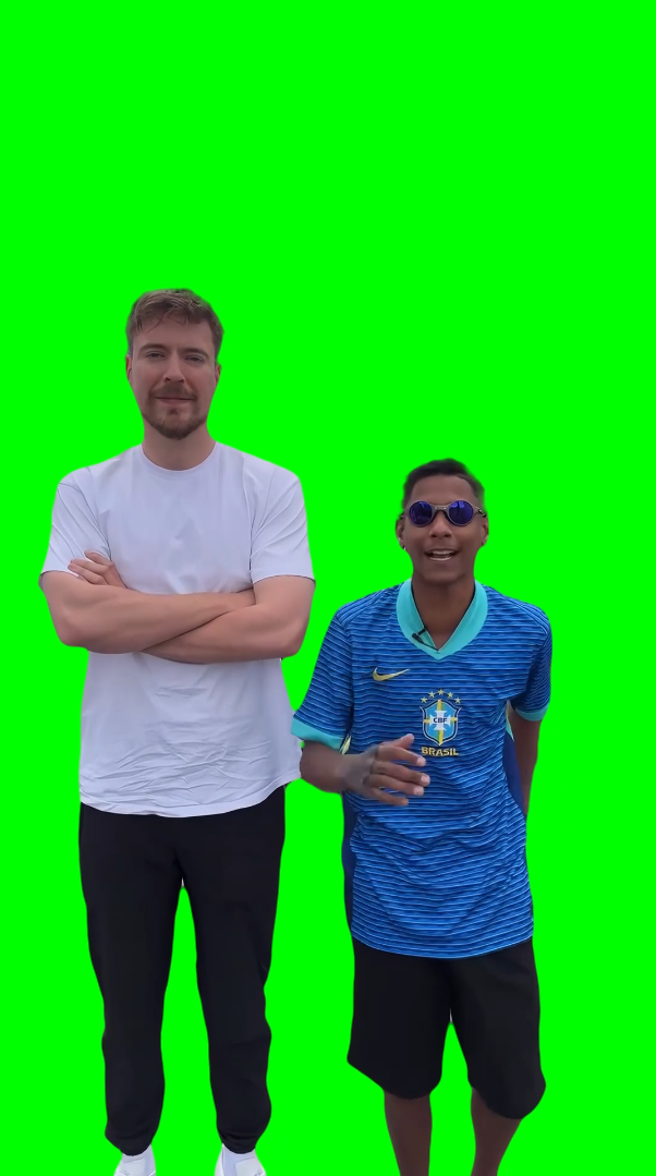 MC Menor JP singing Menina de Vermelho with MrBeast  (Green Screen)