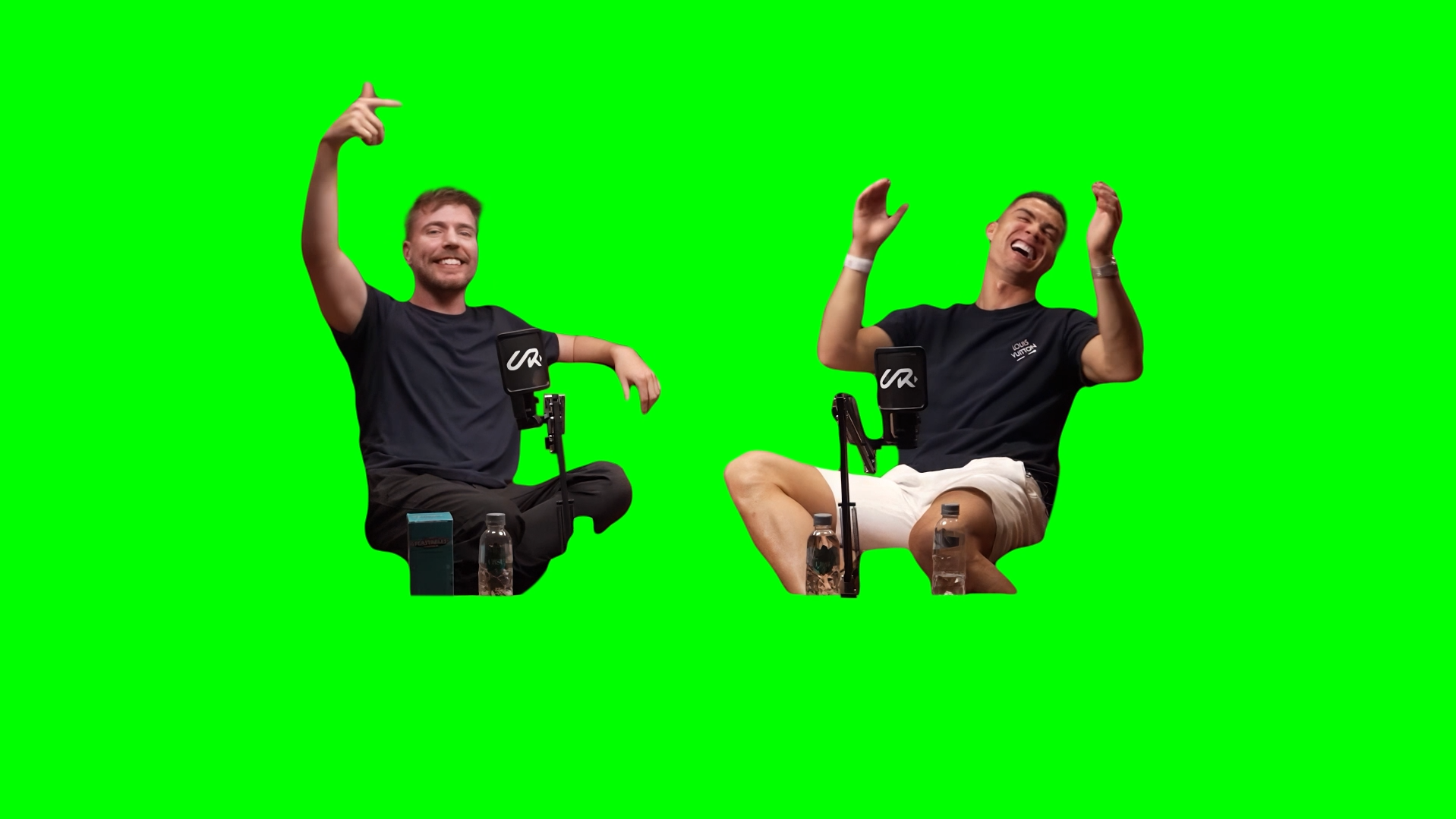 Cristiano Ronaldo Laughing with MrBeast meme V2 (Green Screen)